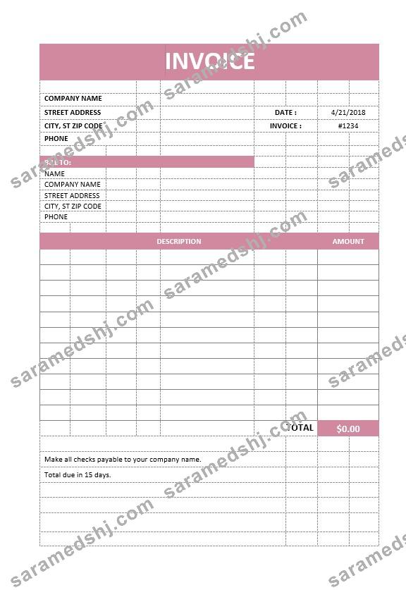 Blank Service Invoice Template
